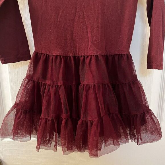 Old Navy Girls Scoop Back Tutu Tulle Dress Long Sleeve Marin Berry Girls Size 4T - Picture 3 of 12